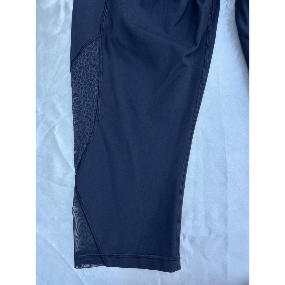 Lululemon Twist & Train Crop 19 Black Mesh Luxtreme Leggings W6AG5S Size 12 - Picture 5 of 8